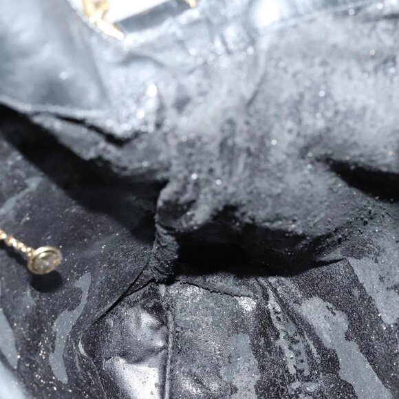 GUCCI Bamboo Shoulder Bag Leather 2way Black Gold - Picture 12 of 16